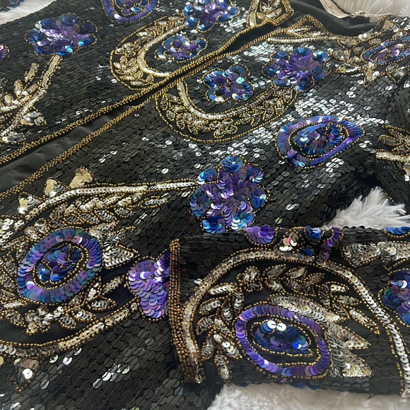 Vintage Sequence Jacket Laurence Kazar PM - Picture 3 of 5